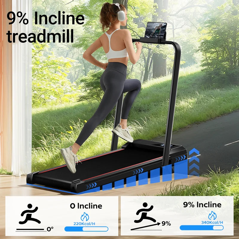 Athlecato 2 in 1 Folding Treadmill Black with Handrail