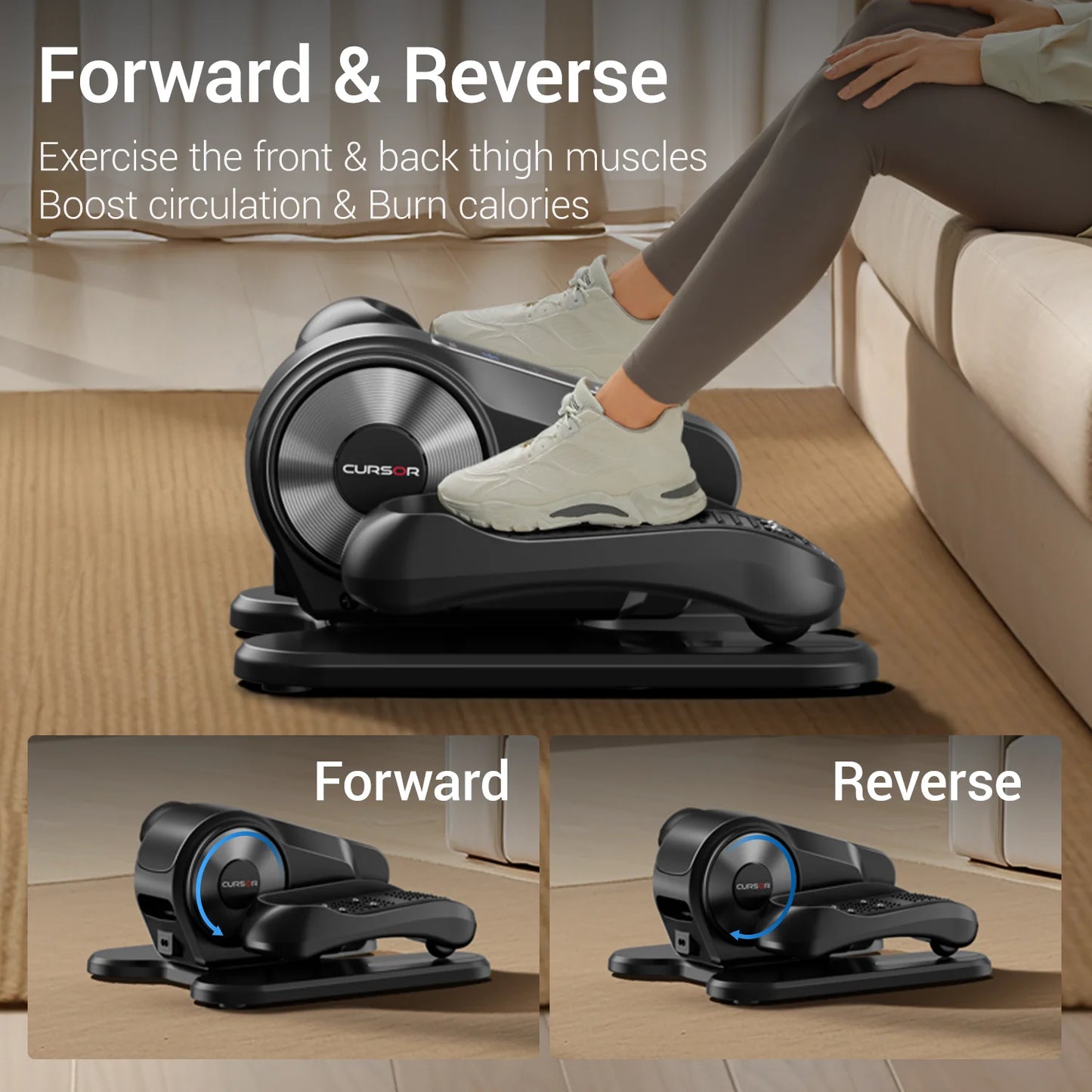 Athlecato Electric Under Desk Elliptical Machine with Remote Control