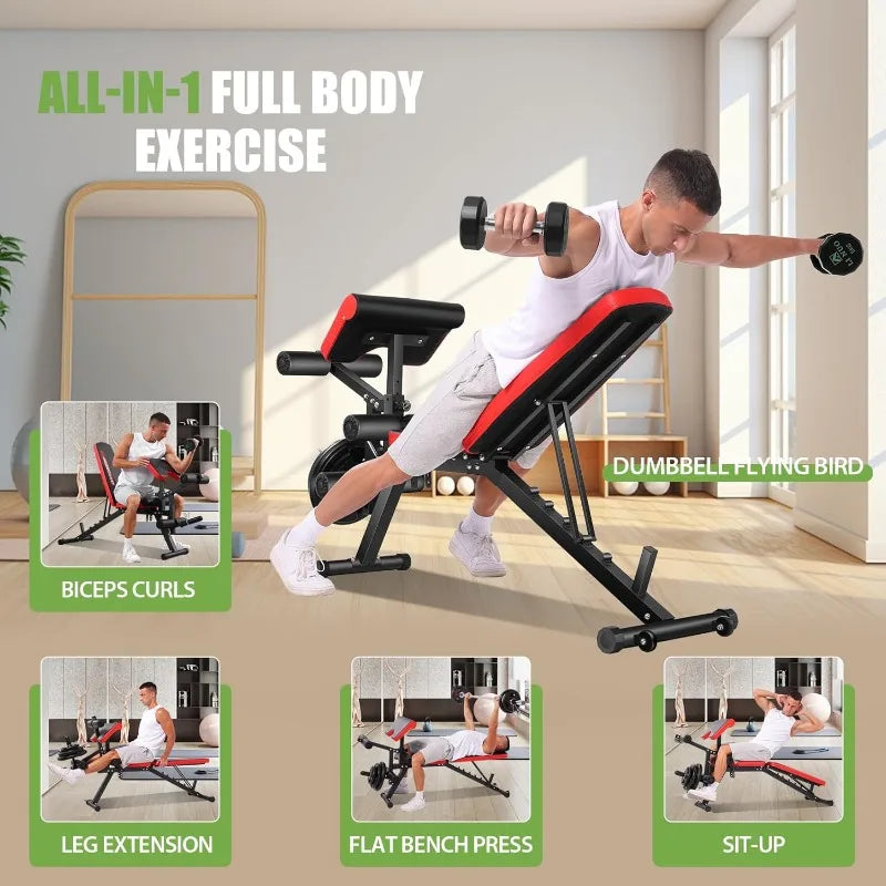 Athlecato Adjustable Weight Bench With Plate Extension