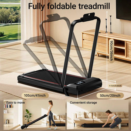 Athlecato 2 in 1 Folding Treadmill Black with Handrail