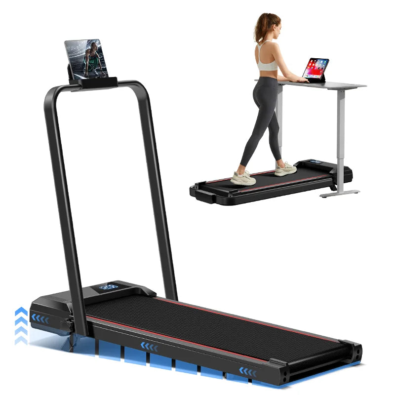 Athlecato 2 in 1 Folding Treadmill Black with Handrail