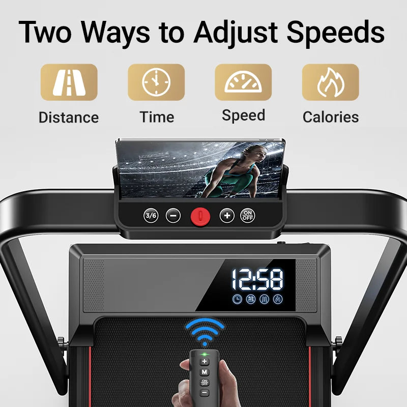 Athlecato 2 in 1 Folding Treadmill Black with Handrail