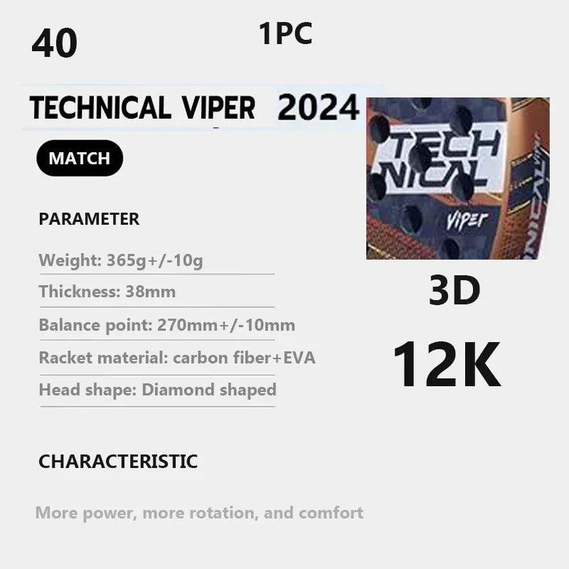 The Official 2025 Professional Carbon Fiber Padel Racket