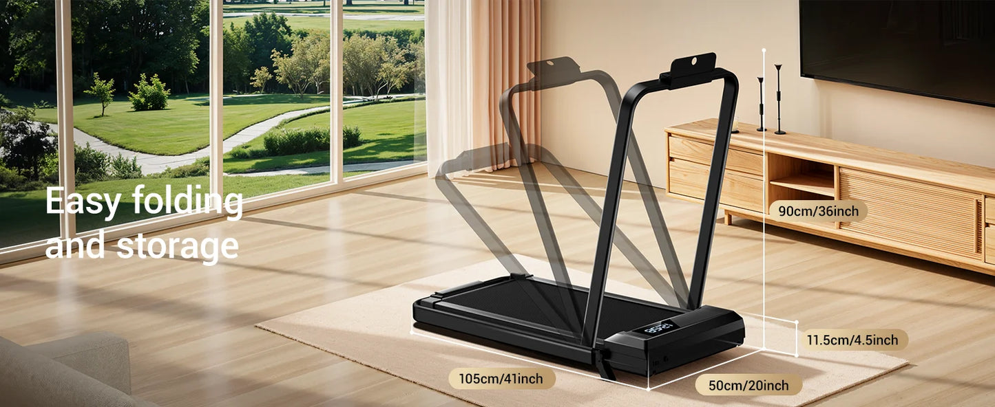 Athlecato 2 in 1 Folding Treadmill Black with Handrail