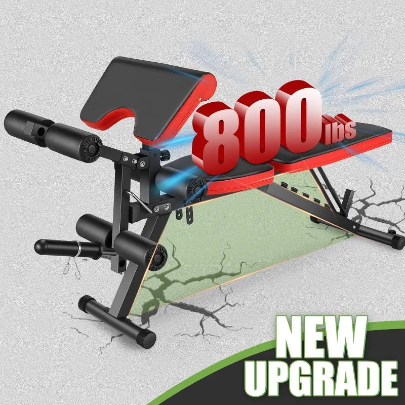 Athlecato Adjustable Weight Bench With Plate Extension