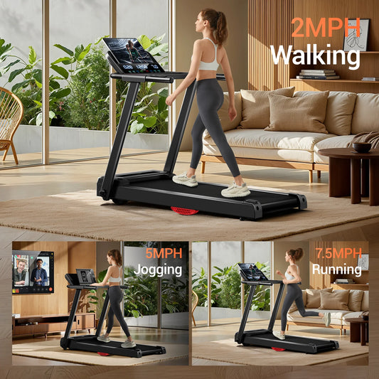 Athlecato 2 in 1 Folding Treadmill With Adaptive Touchscreen