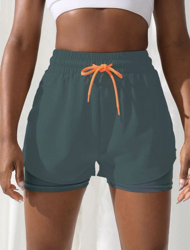 Mermaid Curve Drawstring Compression Shorts