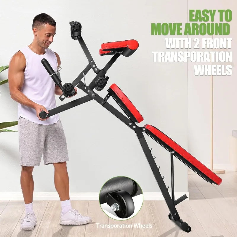 Athlecato Adjustable Weight Bench With Plate Extension