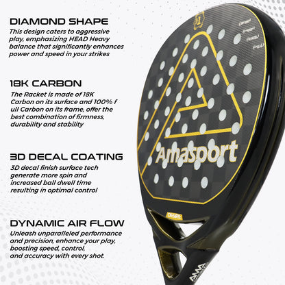 High Balance Symmetrical Hole Distribution Padel Racket