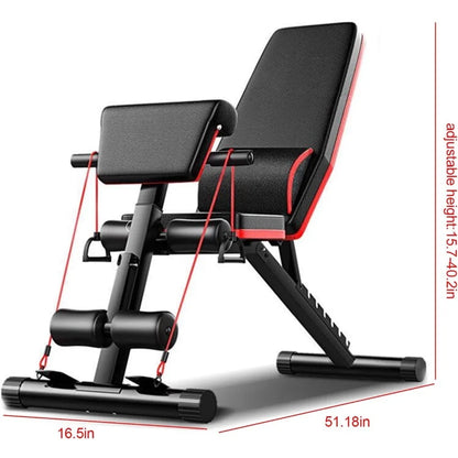 Adjustable Weight Bench With Resistance Bands