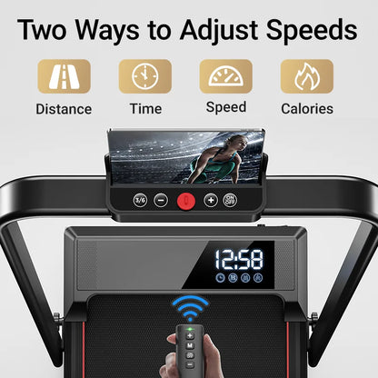 Athlecato 2 in 1 Folding Treadmill Black with Handrail