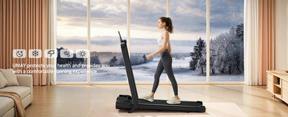 Athlecato 2 in 1 Folding Treadmill Black with Handrail