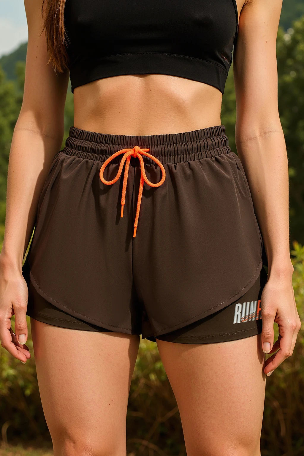 Mermaid Curve Drawstring Compression Shorts