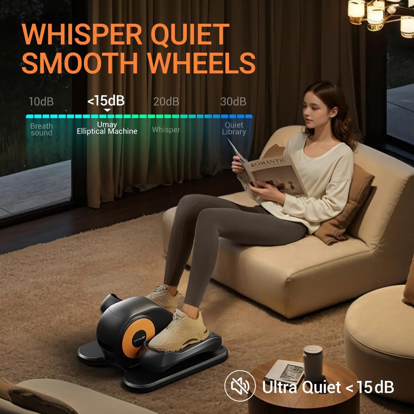 Athlecato Electric Under Desk Elliptical Machine with Remote Control Gen 2