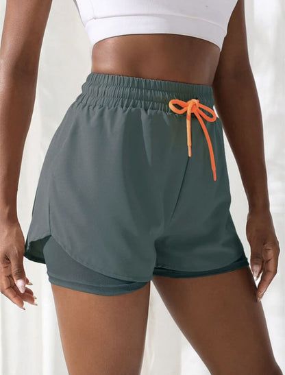 Mermaid Curve Drawstring Compression Shorts