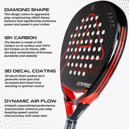 High Balance Symmetrical Hole Distribution Padel Racket