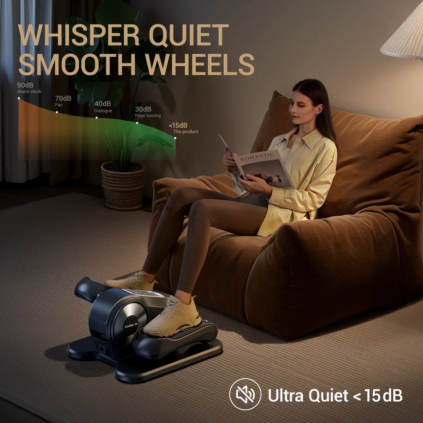 Athlecato Electric Under Desk Elliptical Machine with Remote Control