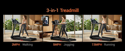 Athlecato 2 in 1 Folding Treadmill With Adaptive Touchscreen