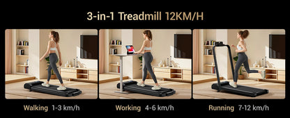Athlecato 2 in 1 Folding Treadmill Black with Handrail