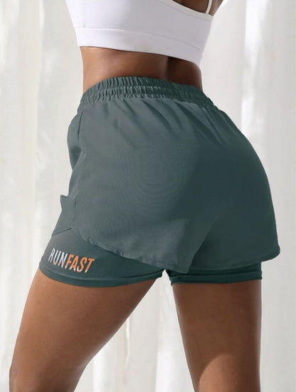 Mermaid Curve Drawstring Compression Shorts