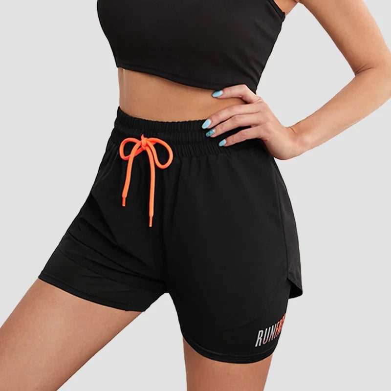 Mermaid Curve Drawstring Compression Shorts