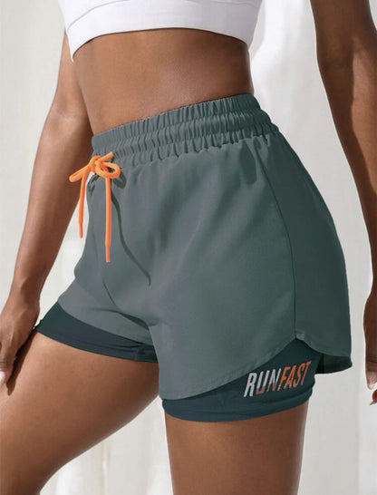 Mermaid Curve Drawstring Compression Shorts