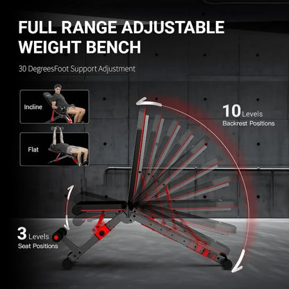 Athlecato Adjustable Weight Bench