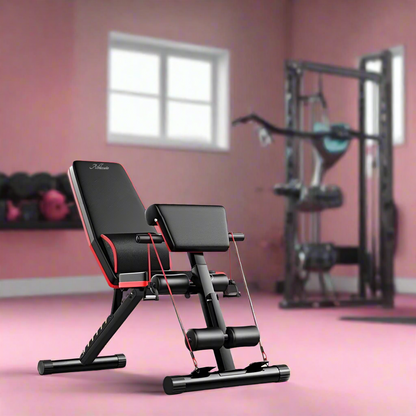 Adjustable Weight Bench With Resistance Bands